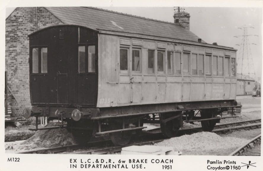 LC & DR Brake Coach in 1951 In Departmental Use Train Postcard
