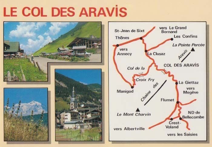 Le Col Des Aravis France French Map Photo Postcard