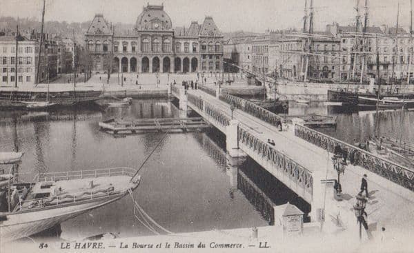 Le Havre Bassin Du Commerce La Bourse Boat Harbour France French Postcard