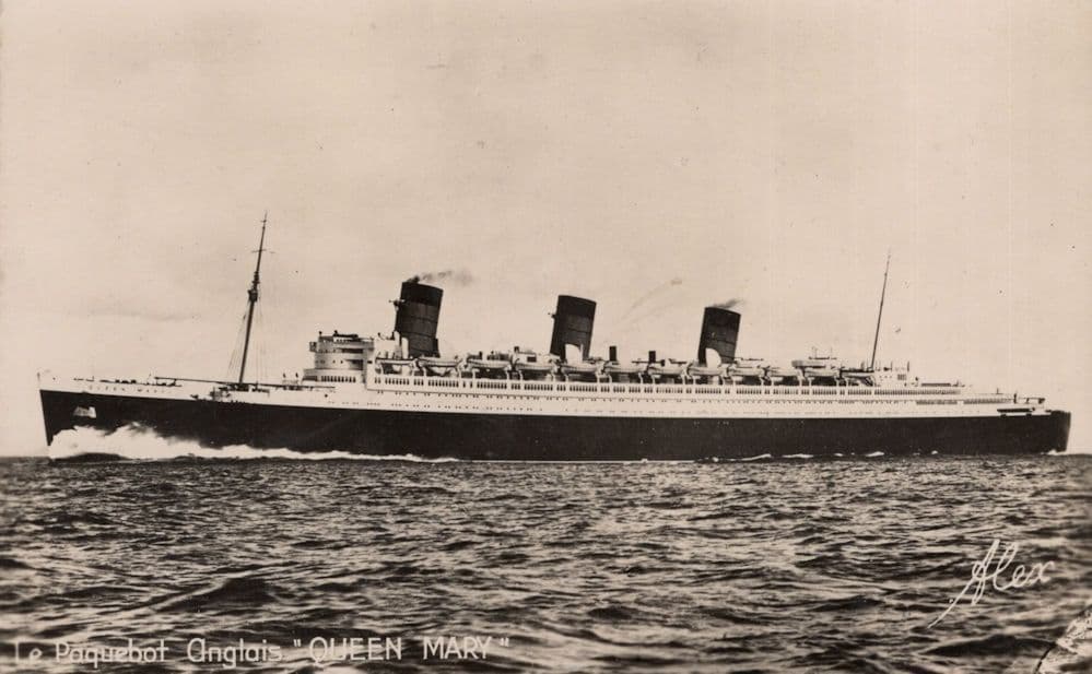 Le Paquetbot Queen Mary White Line Ship Old French Real Photo Postcard