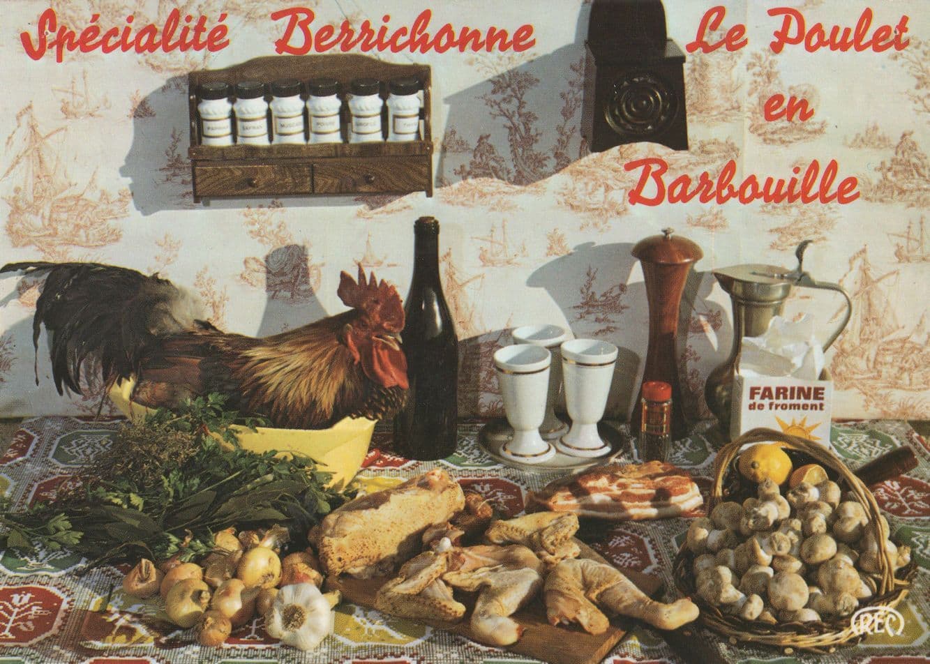 Le Poulet en Barbouille Specialite Berrichonne France Postcard