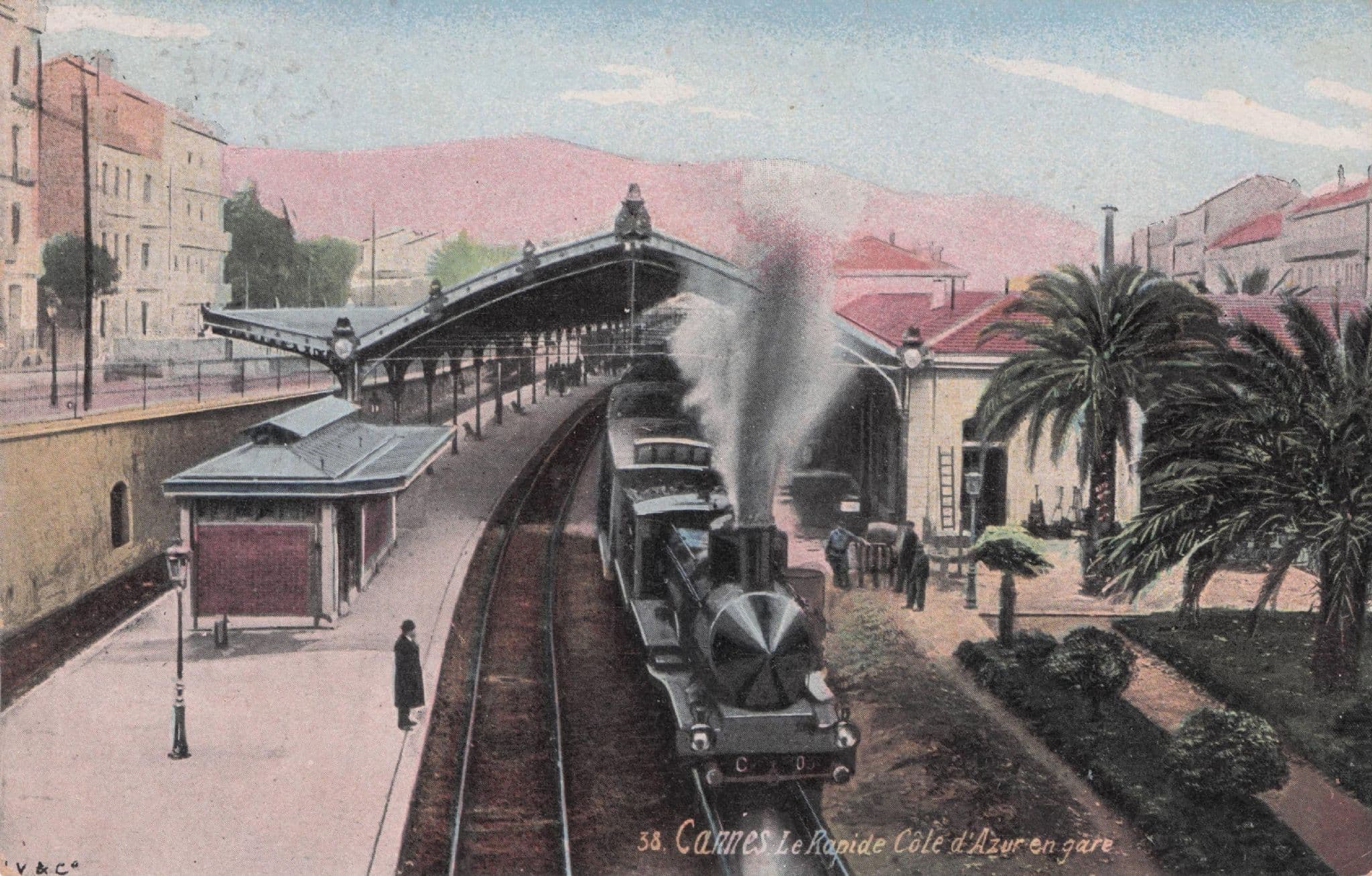 Le Rapide Cote D'Azur Cannes Gare French Railway Station Old Postcard