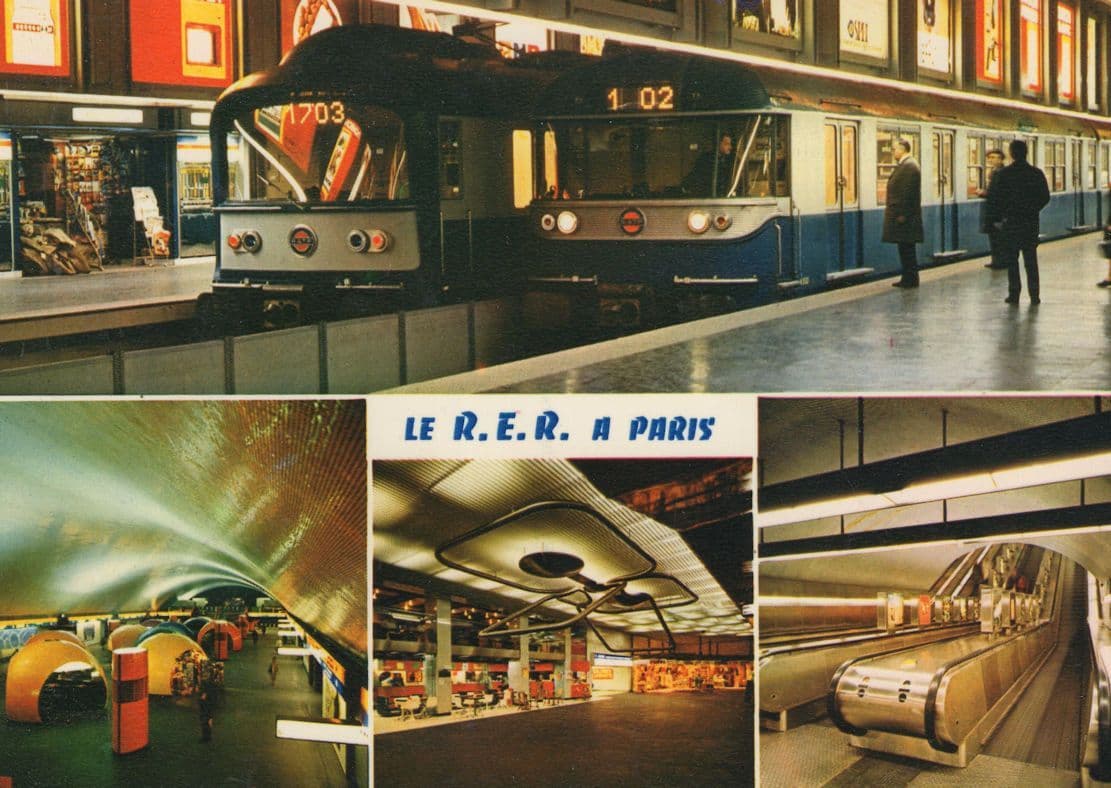 Le RER A Paris French Metro Auber Station Postcard
