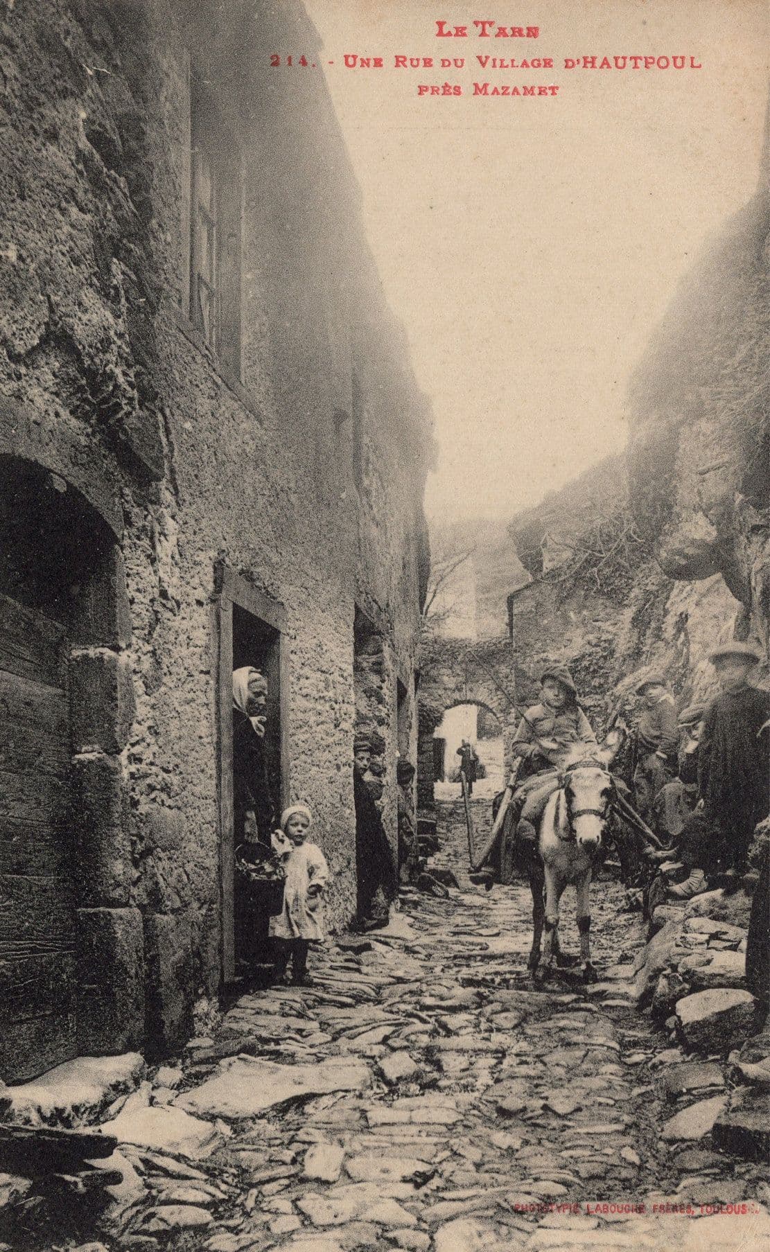 Le Tarn Rue De Village D'Hautpool Pres Mazamet Old French Postcard
