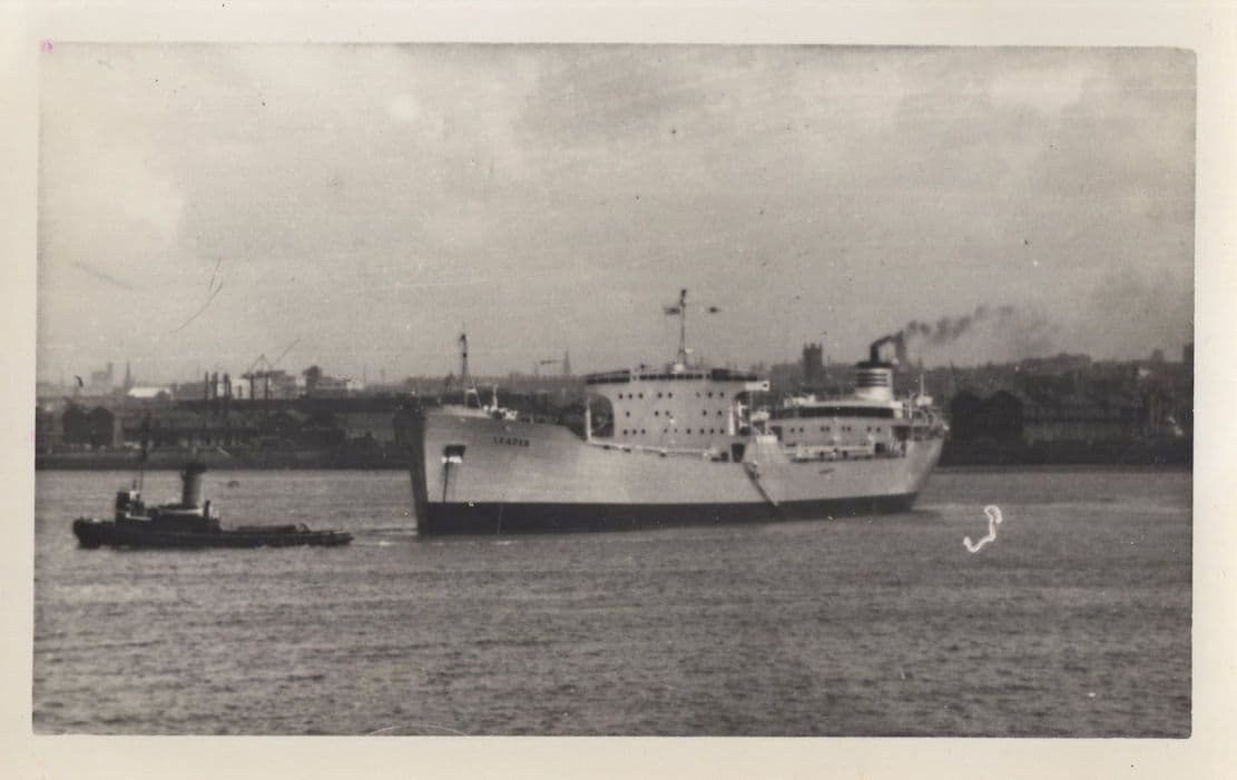 Leader 1950s Steam Turbine Ship Vintage Rare Photo