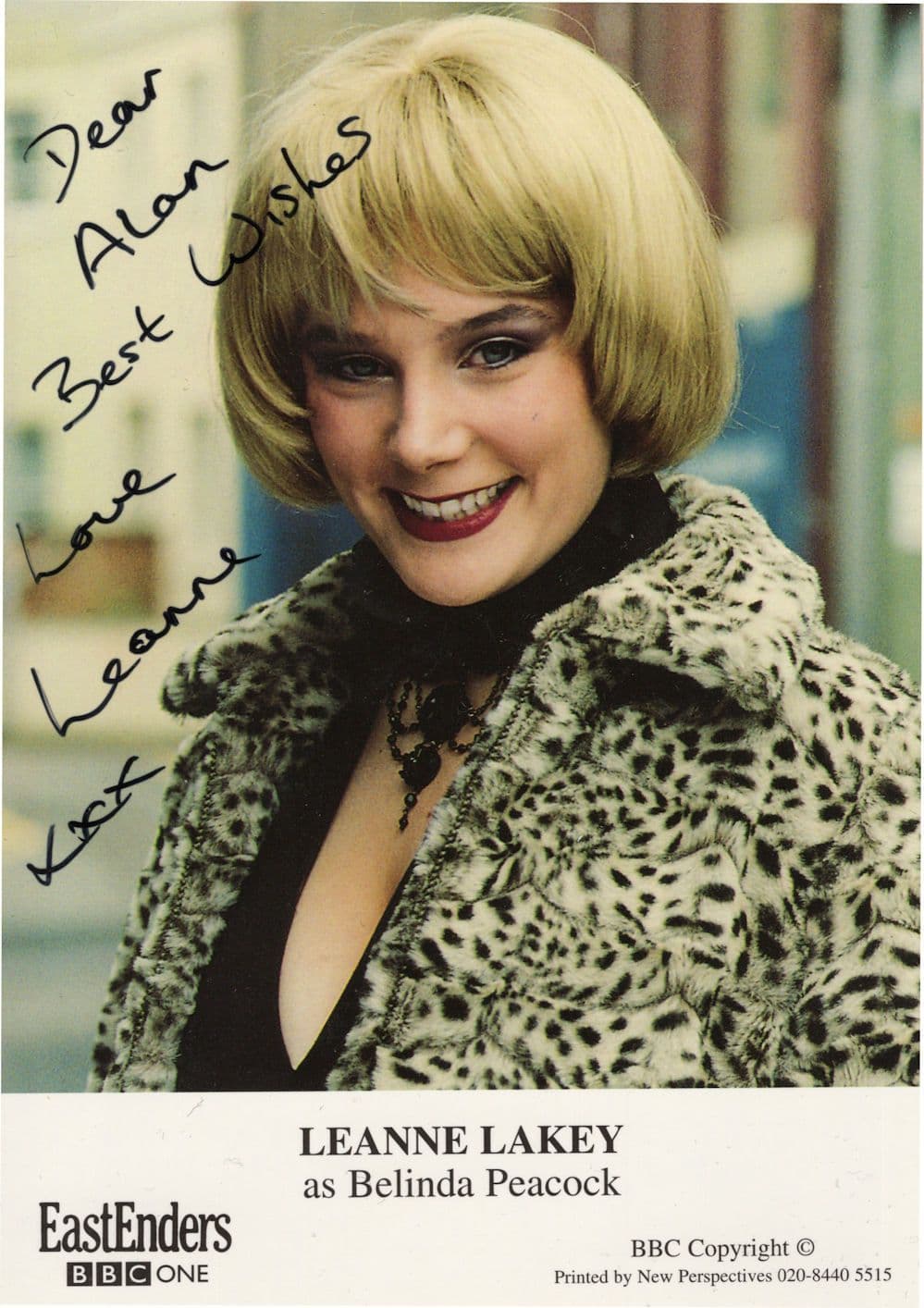 Leanne Lakey as Belinda Peacock Eastenders Hand Signed Cast Photo