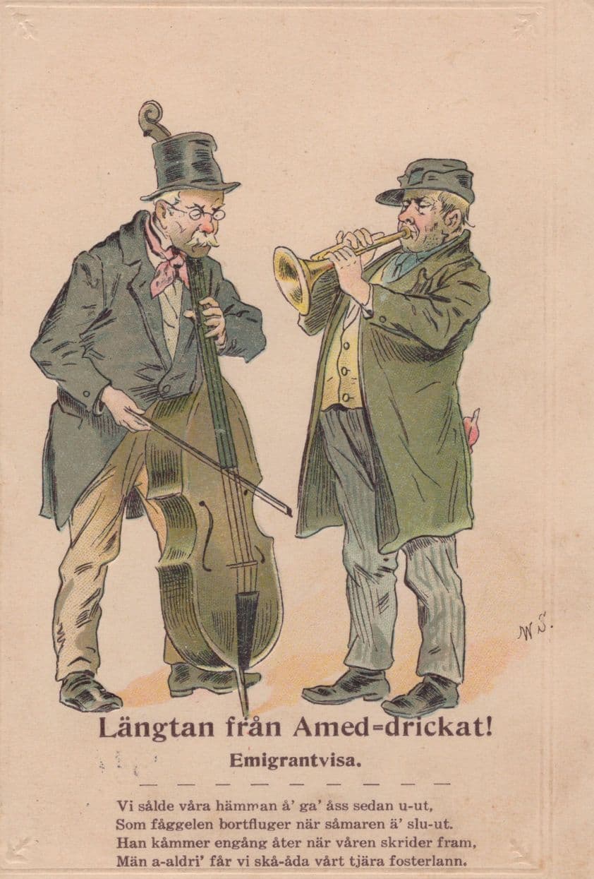 Learning Iran Music Instrument Antique German Musical Comic Postcard