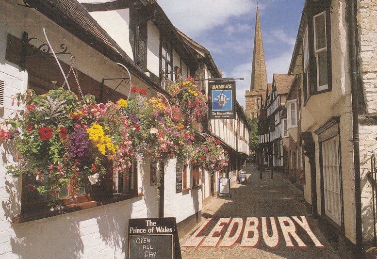 Ledbury Hereford Painted Path Prince Of Wales Pub Postcard