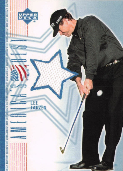 Lee Janzen America's Best 2002 Upper Deck Real Worn Golf Shirt Card