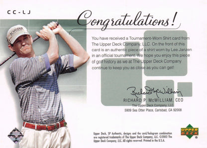Lee Janzen Course Classics 2002 Authentic Worn PGA Tour Golf Shirt Card