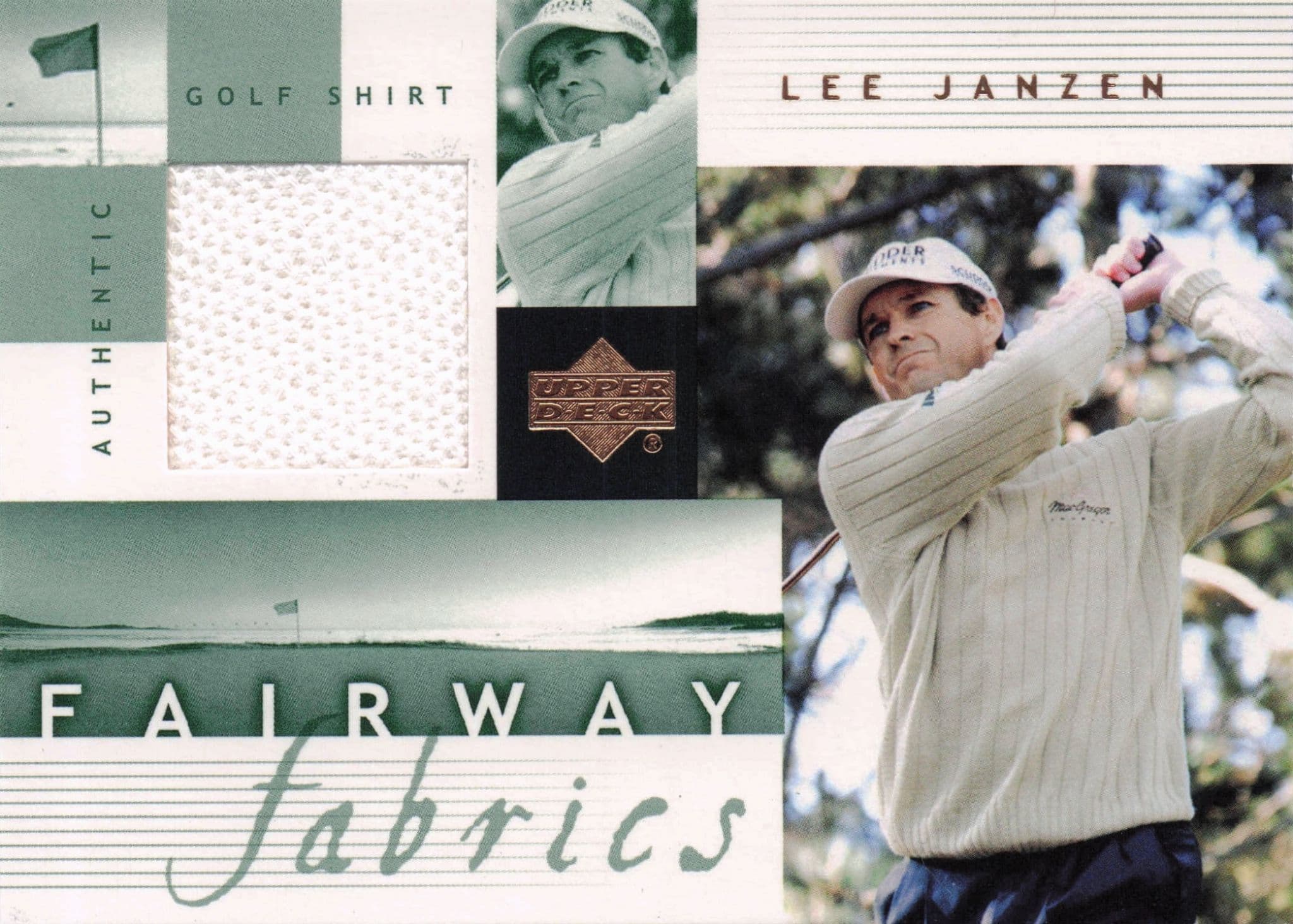Lee Janzen Fairway Fabrics 2002 Golf Upper Deck Real Worn Shirt Relic Card