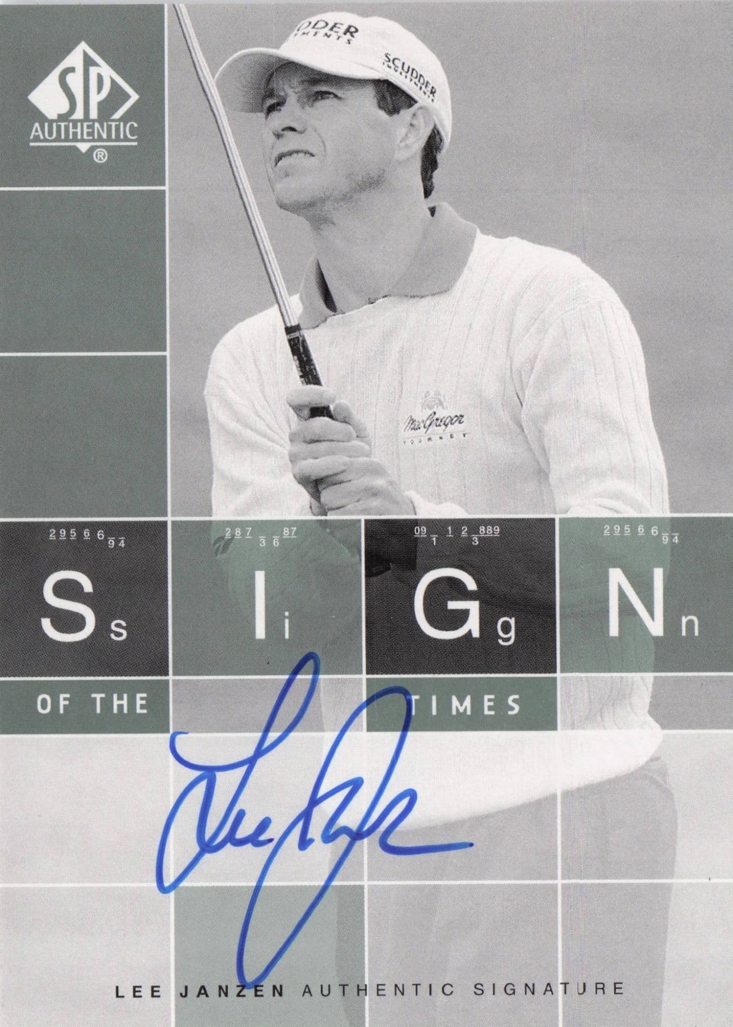 Lee Janzen Sign Of The Times Hand Signed 2002 SP Golf Autograph Card