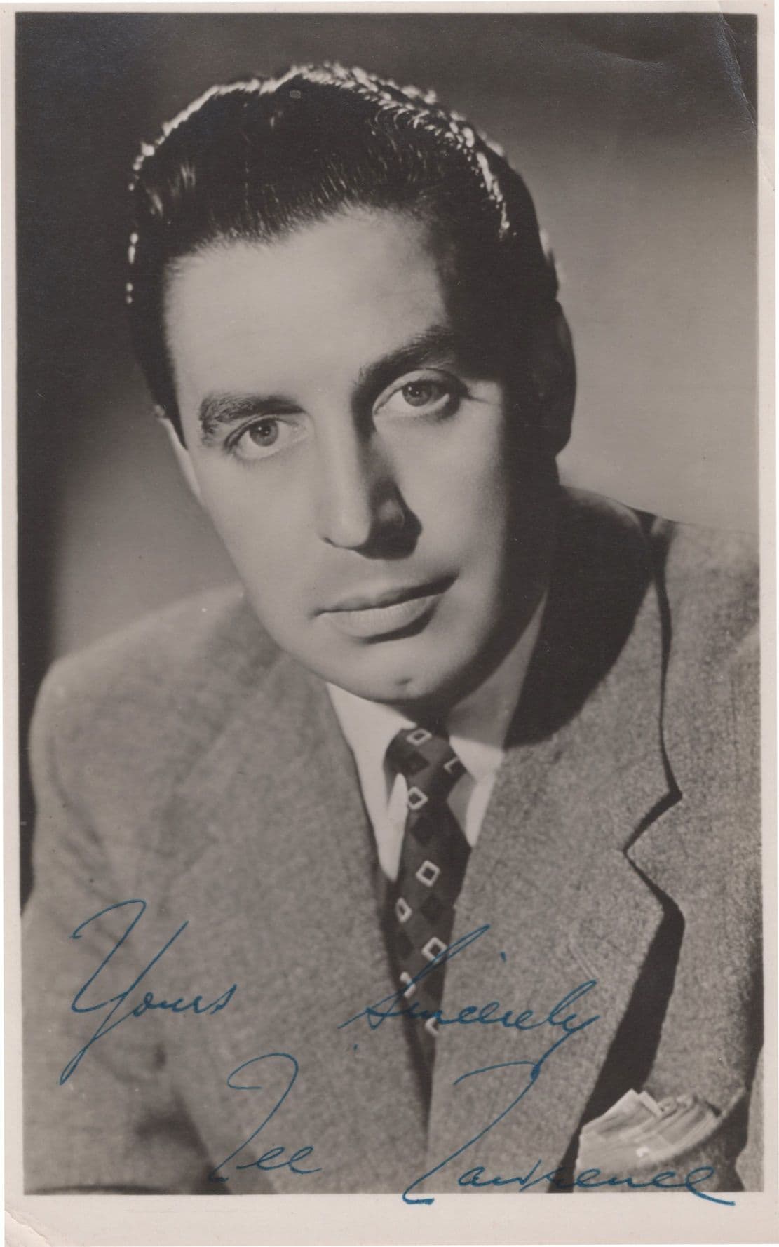 Lee Lawrence 1950s Pop Singer Hand Signed Photo