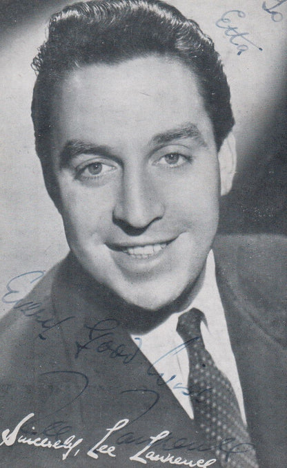Lee Lawrence Antique Decca Record Publicity Hand Signed Photo