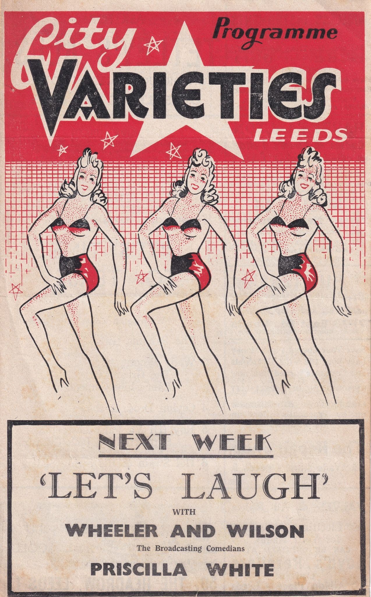 Leeds Varieties Burlesque Show Antique Theatre Programme