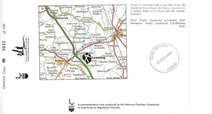 Leeming RAF Station George Dove WW2 10 Squadron Map LTD TO 100 Hand Signed FDC