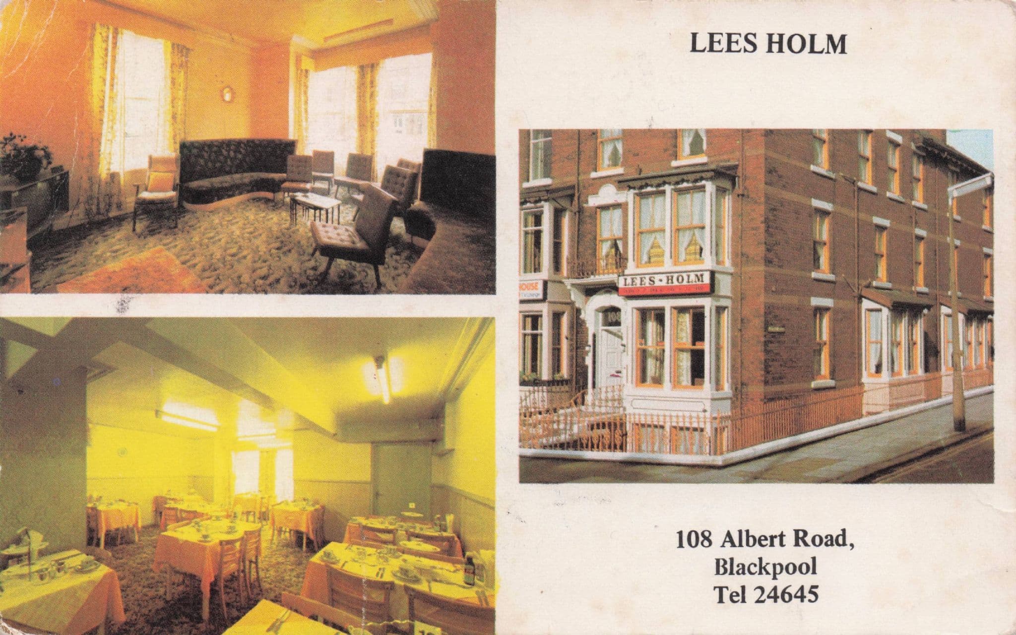 Lees Holm Blackpool Albert Road Old Hotel 1970s Postcard