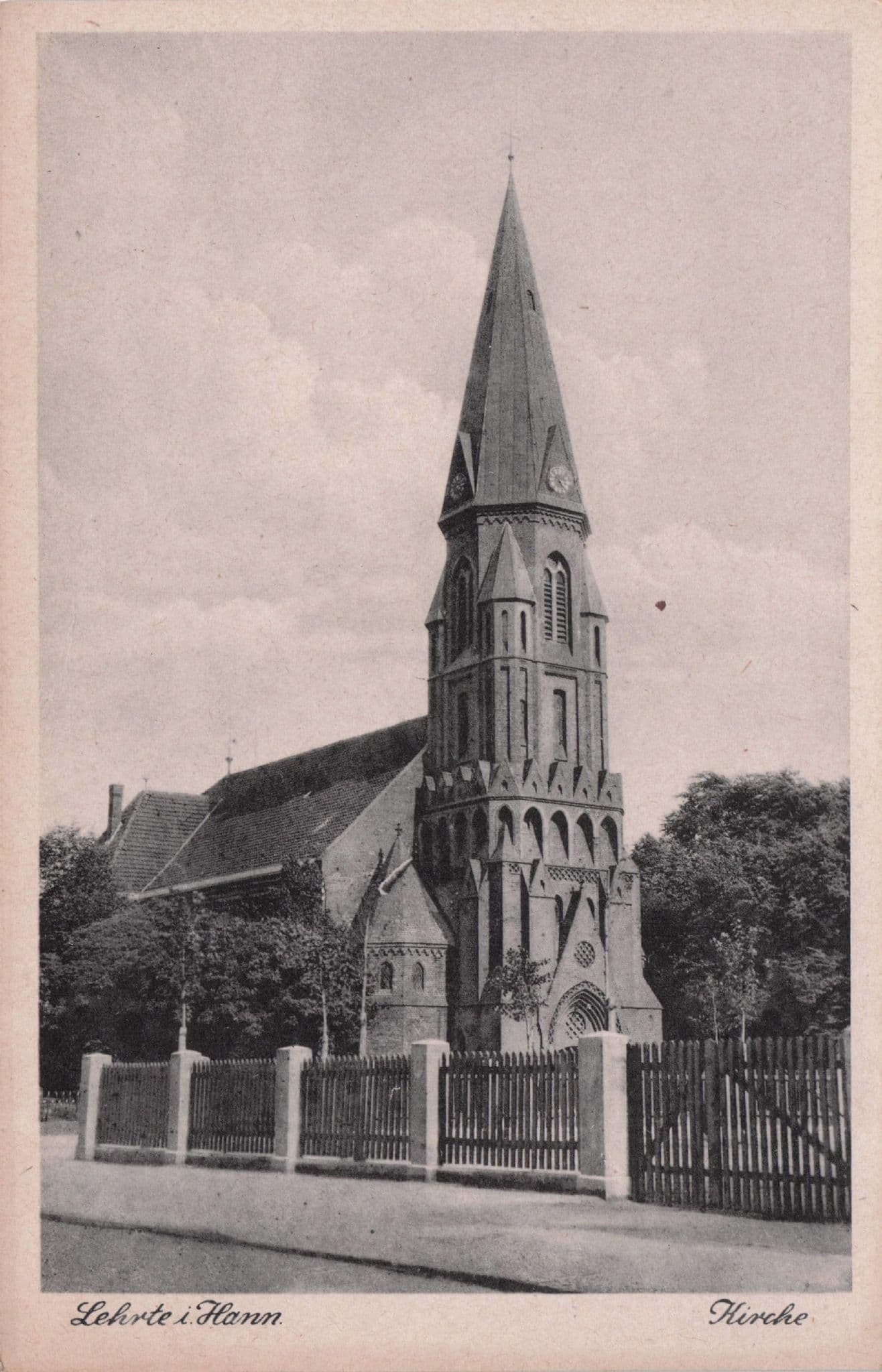 Lehrte Kirche  German Hanover Rare Old Postcard