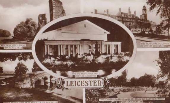 Leicester De Montford Hall Lady Jane Grey Ruins Real Photo Postcard