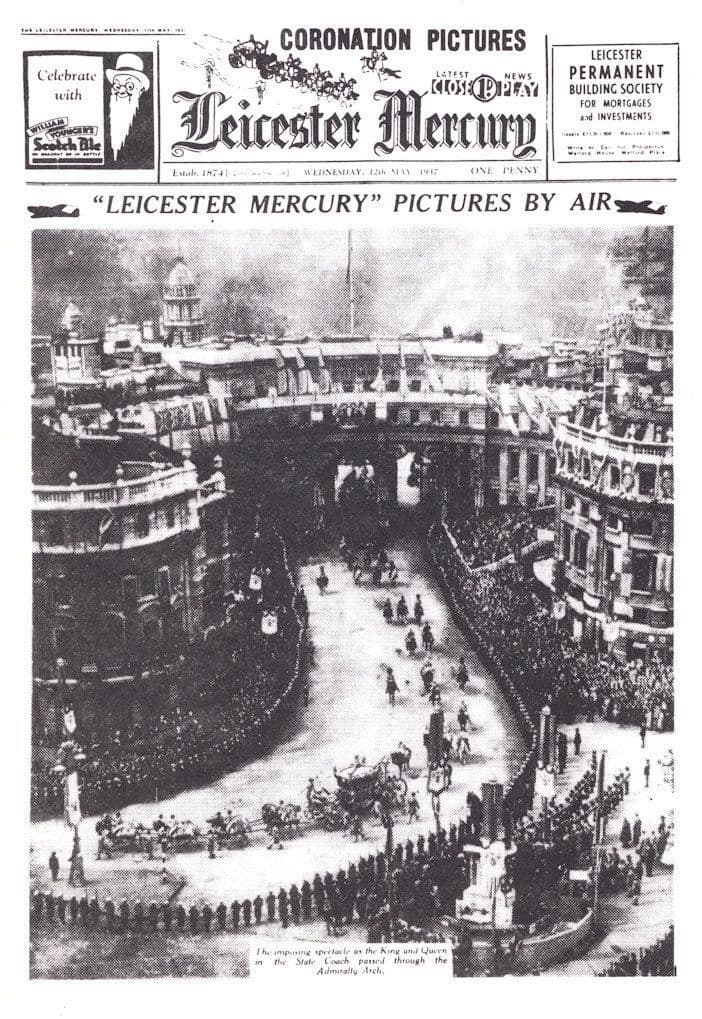 Leicester Mercury 1937 Royal Coronation Newspaper Cover