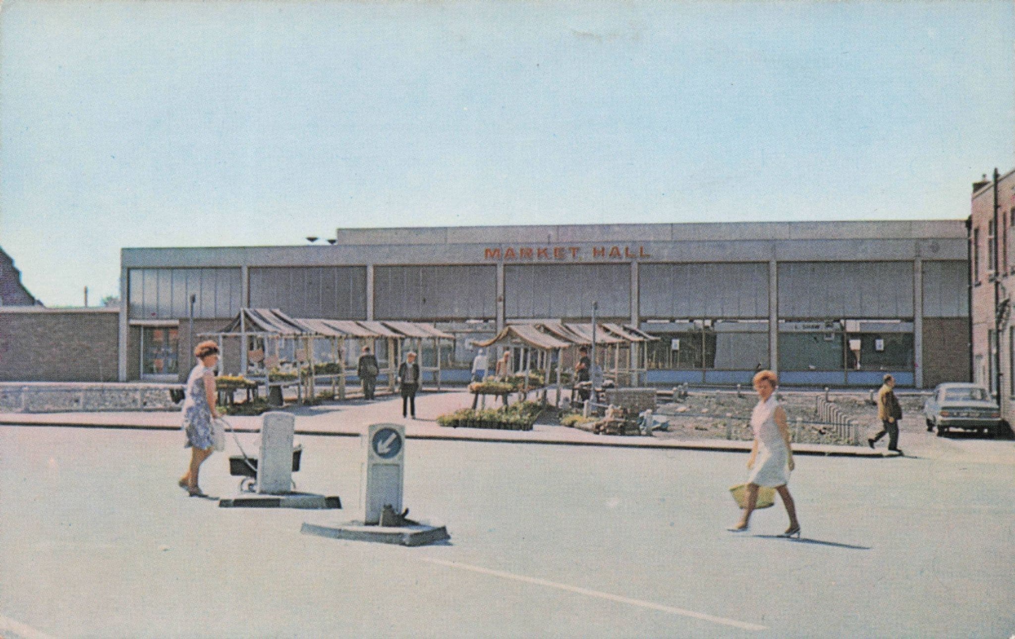 Leigh Market Hall Manchester Lancashire Rare 1970s Postcard