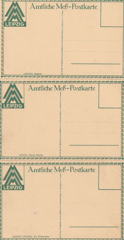 Leipzig Neues Theater Lossnig Mebant 3x Old Character German Postcard s