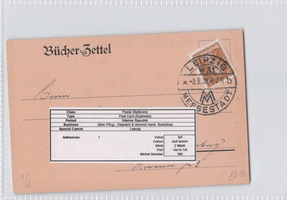 Leipzig Old Secondhand Bookshop Book Store German Antique Postcard
