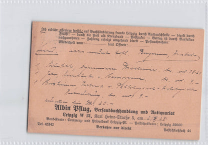 Leipzig Old Secondhand Bookshop Book Store German Antique Postcard