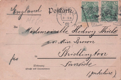 Leipzig Peterstrasse Zur Messe Street Parade 1902 German Postcard