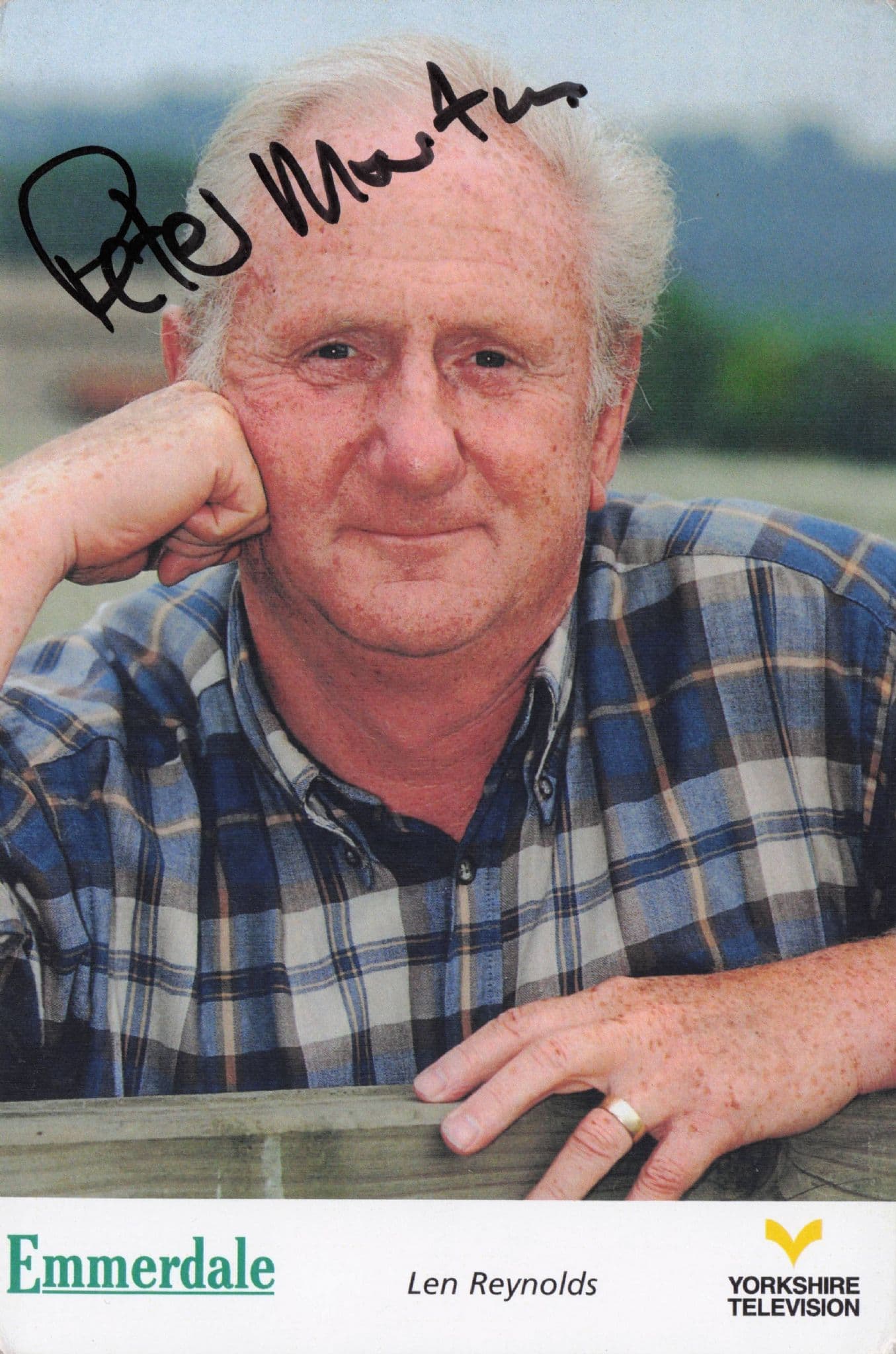 Len Reynolds Emmerdale Rare Hand Signed Cast Card Photo