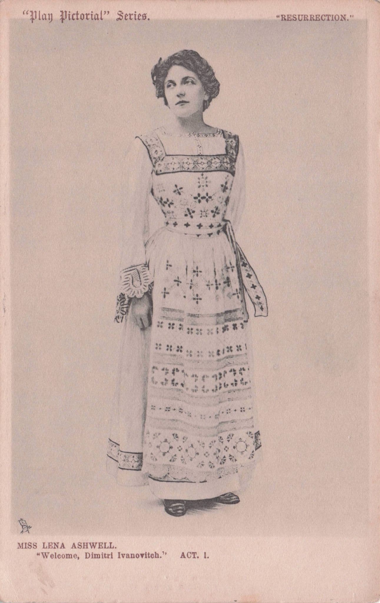Lena Ashwell Welcome Dimitri Ivanovitch Resurrection Old Theatre Postcard