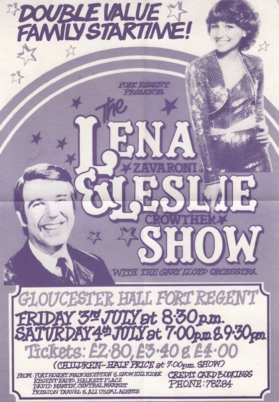 Lena Zavarone with Leslie Crowther Show Gloucester Official Theatre Flyer