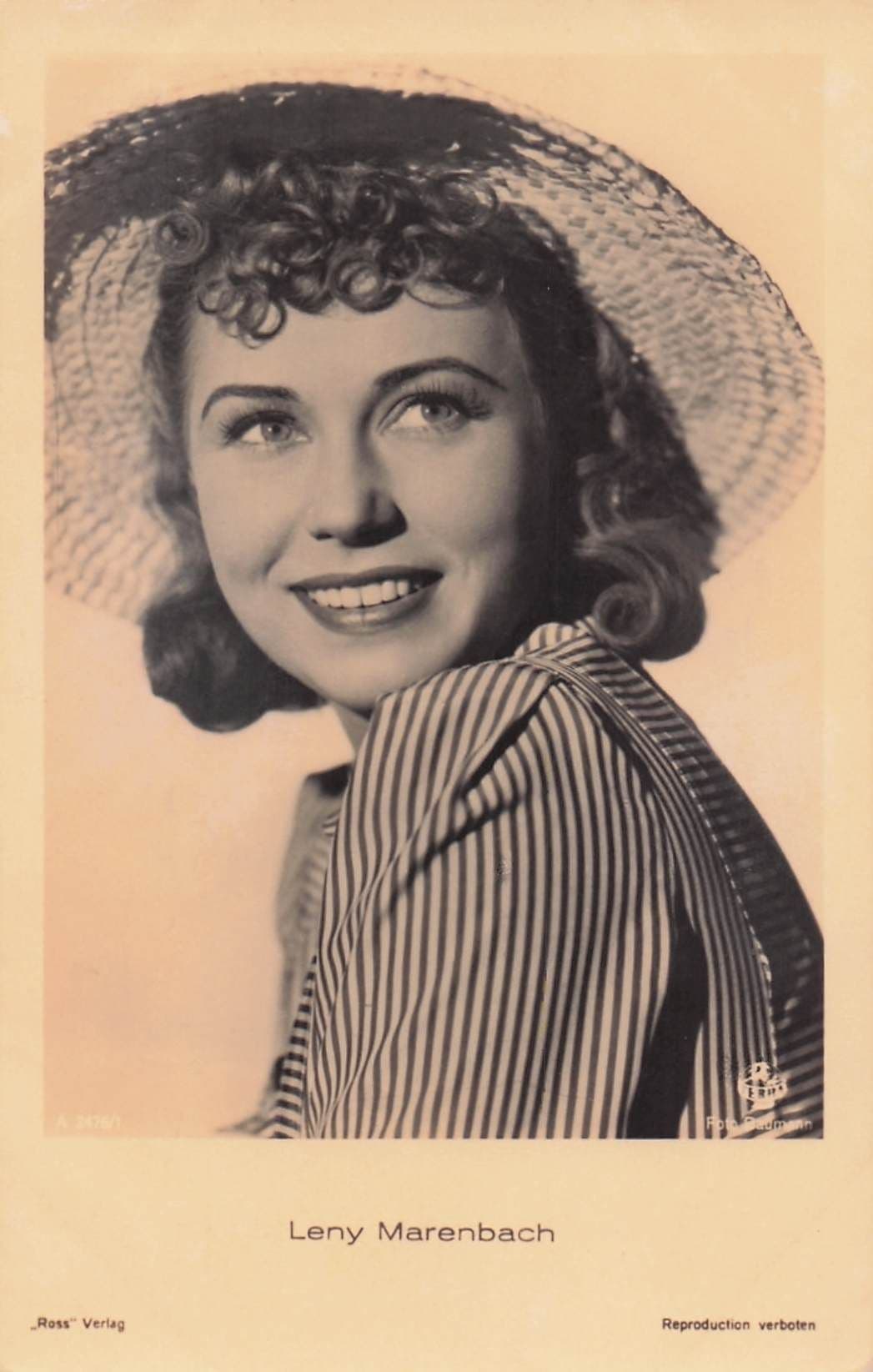Leny Marenbach German WW2 Nazi DEFA Film Actress Old RPC Postcard