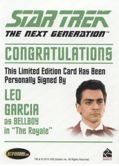 Leo Garcia Star Trek Hand Signed Autograph Trading Card