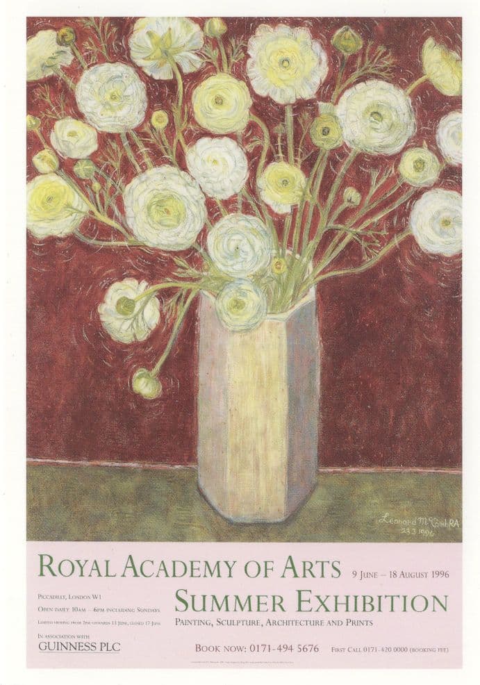 Leonard McComb 1996 Still Life Painting London Exhibition Postcard