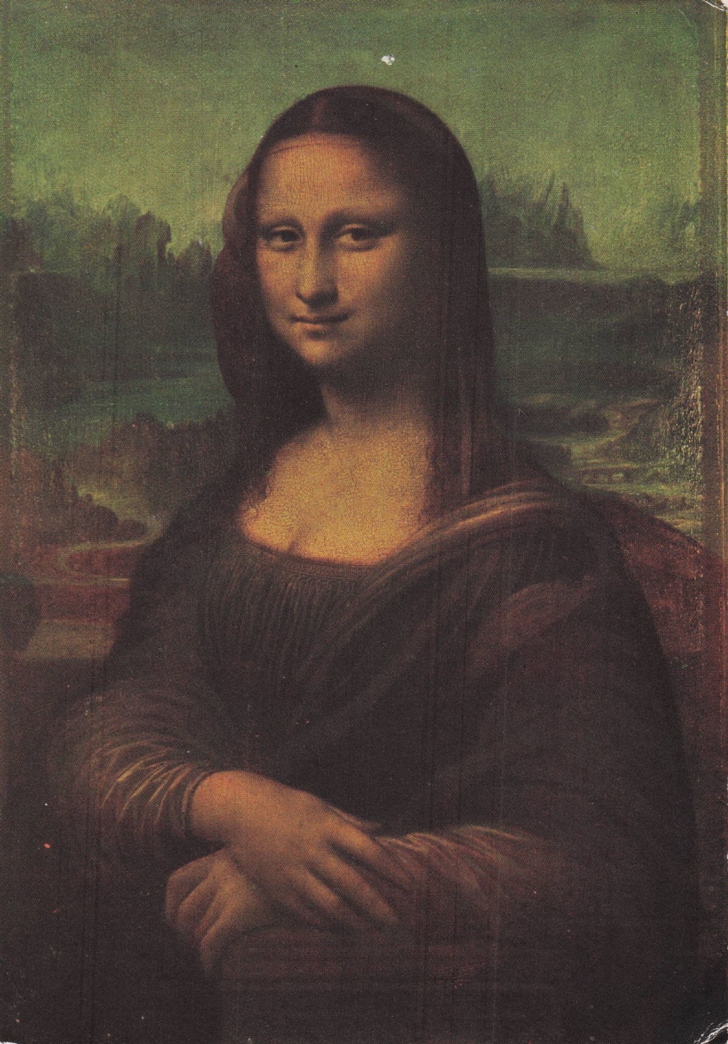 Leonardo Da Vinci Mona Lisa French Museum Painting Postcard