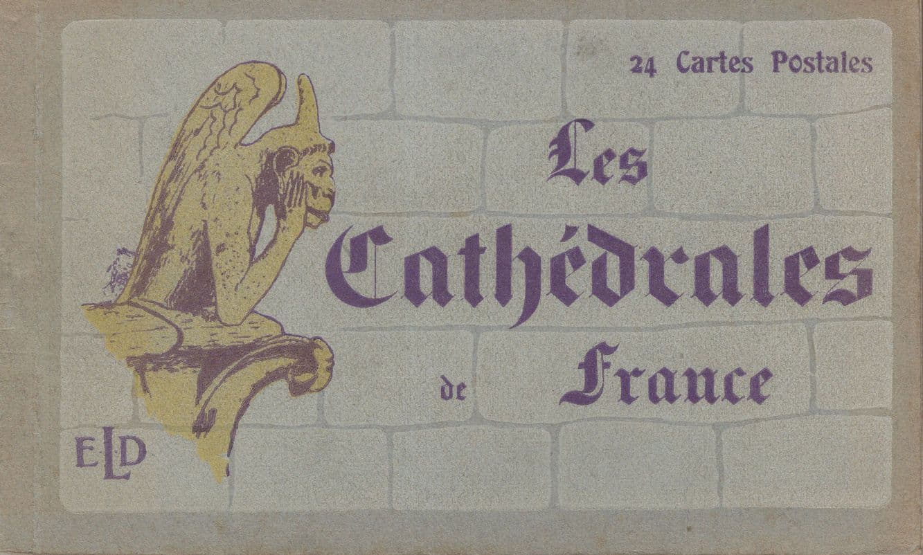 Les Cathedrales France 24 x French Antique Postcard Book