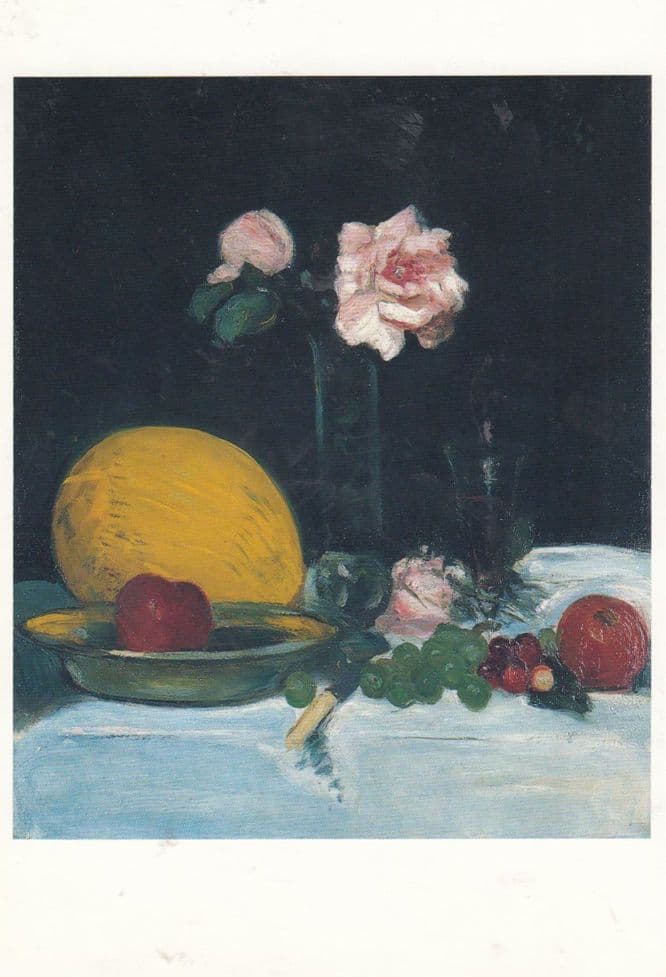 Leslie Hunter Still Life With Melon 1931 Artist Signed Painting Postcard
