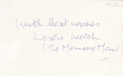 Leslie Welch The Amazing 1970s Egghead Quiz Show Memory Man Hand Signed Photo