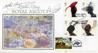 Lester Piggott & Willie Carson MULTI Hand Signed Royal Ascot Ladies Day FDC