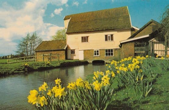 Letherington Water Mill Easton in Suffolk Domesday Book 1970s Postcard