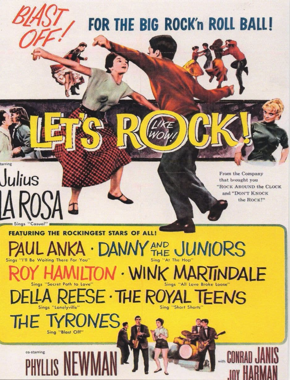 Lets Rock & Roll Paul Anka Danny & The Juniors Film Postcard