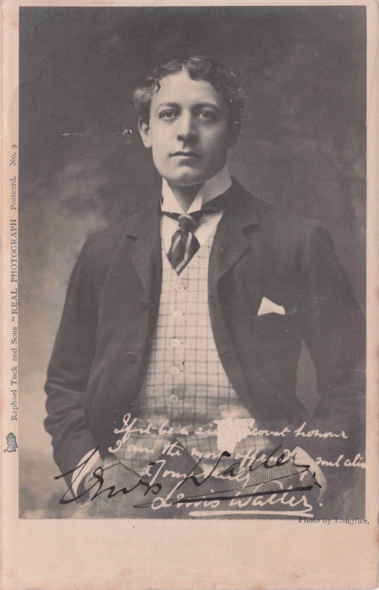Lewis Waller Edwardian Actor Tucks Hand Signed Postcard