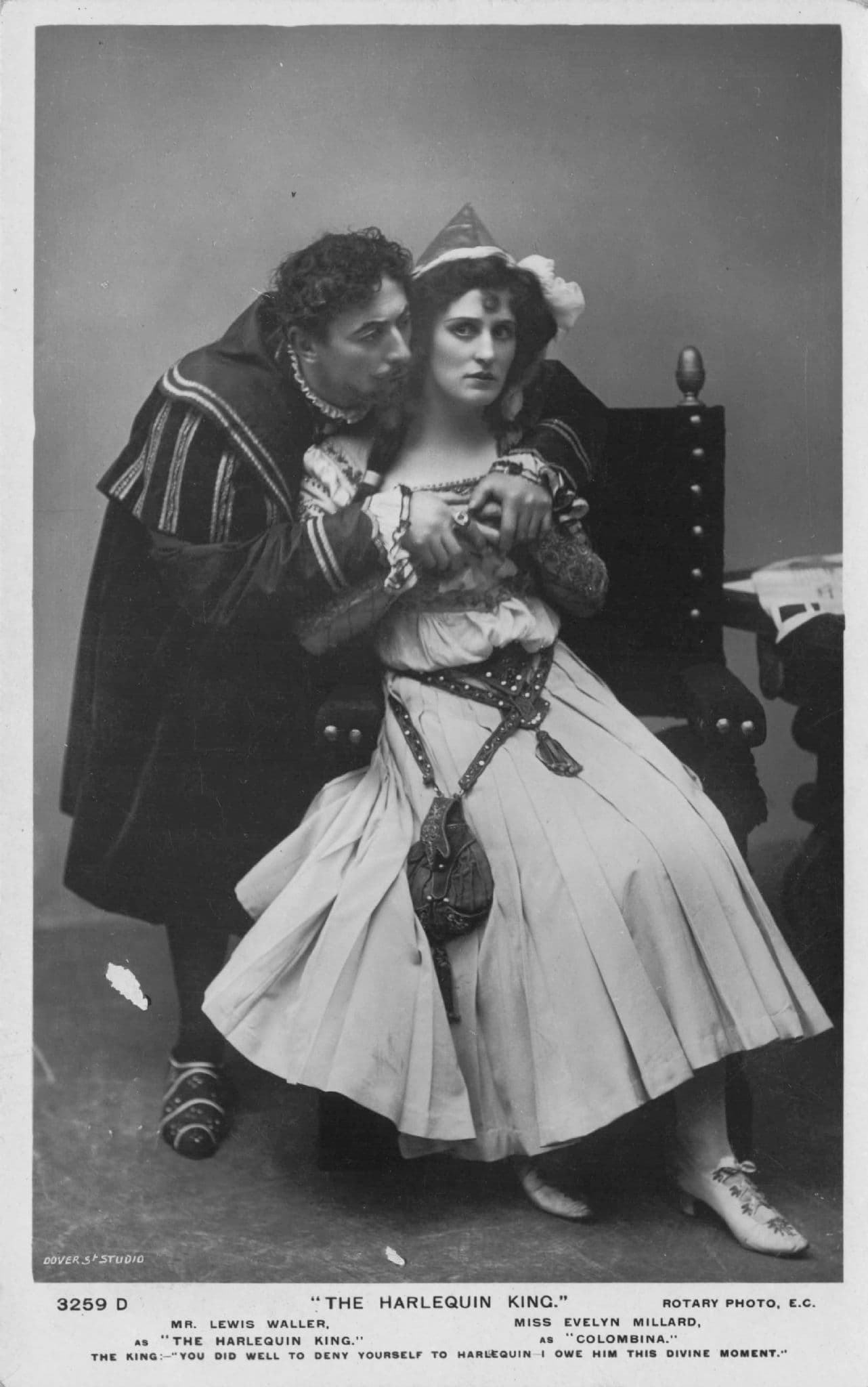 Lewis Waller in The Harlequin King Theatre Old RPC Postcard