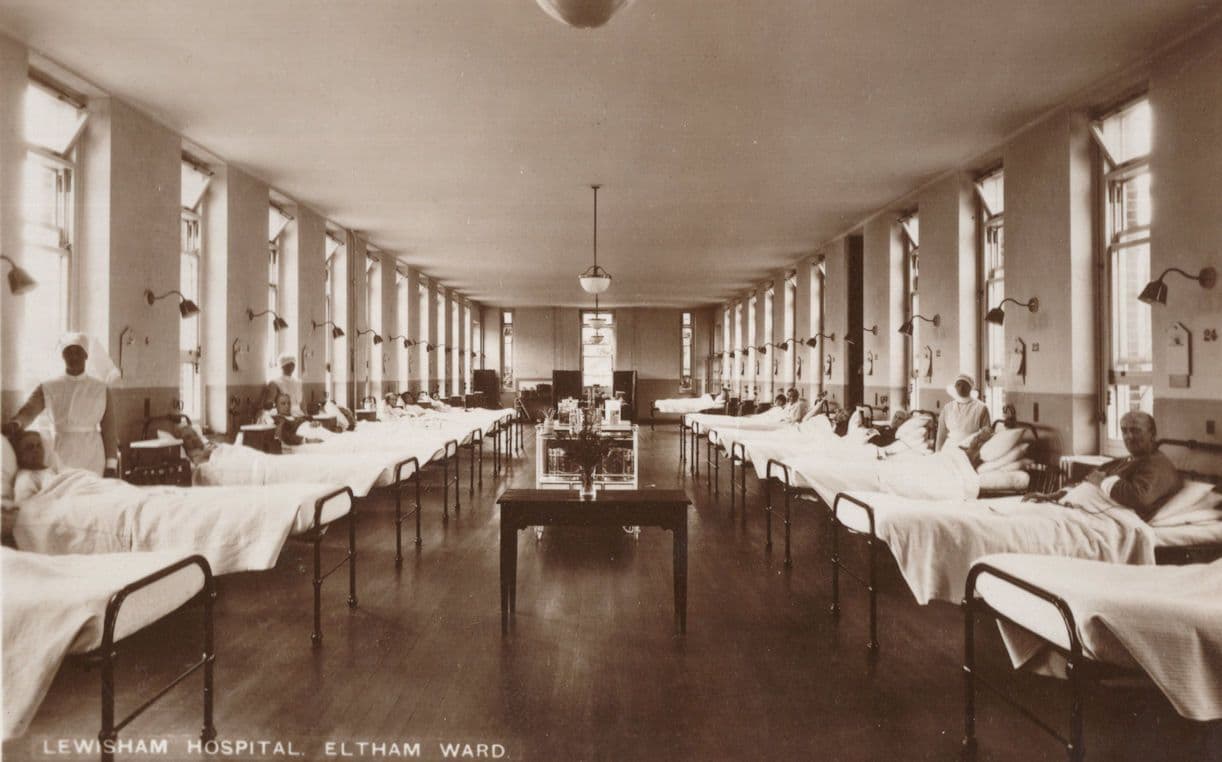 Lewisham London Hospital Eltham Ward Mint Old Real Photo Postcard
