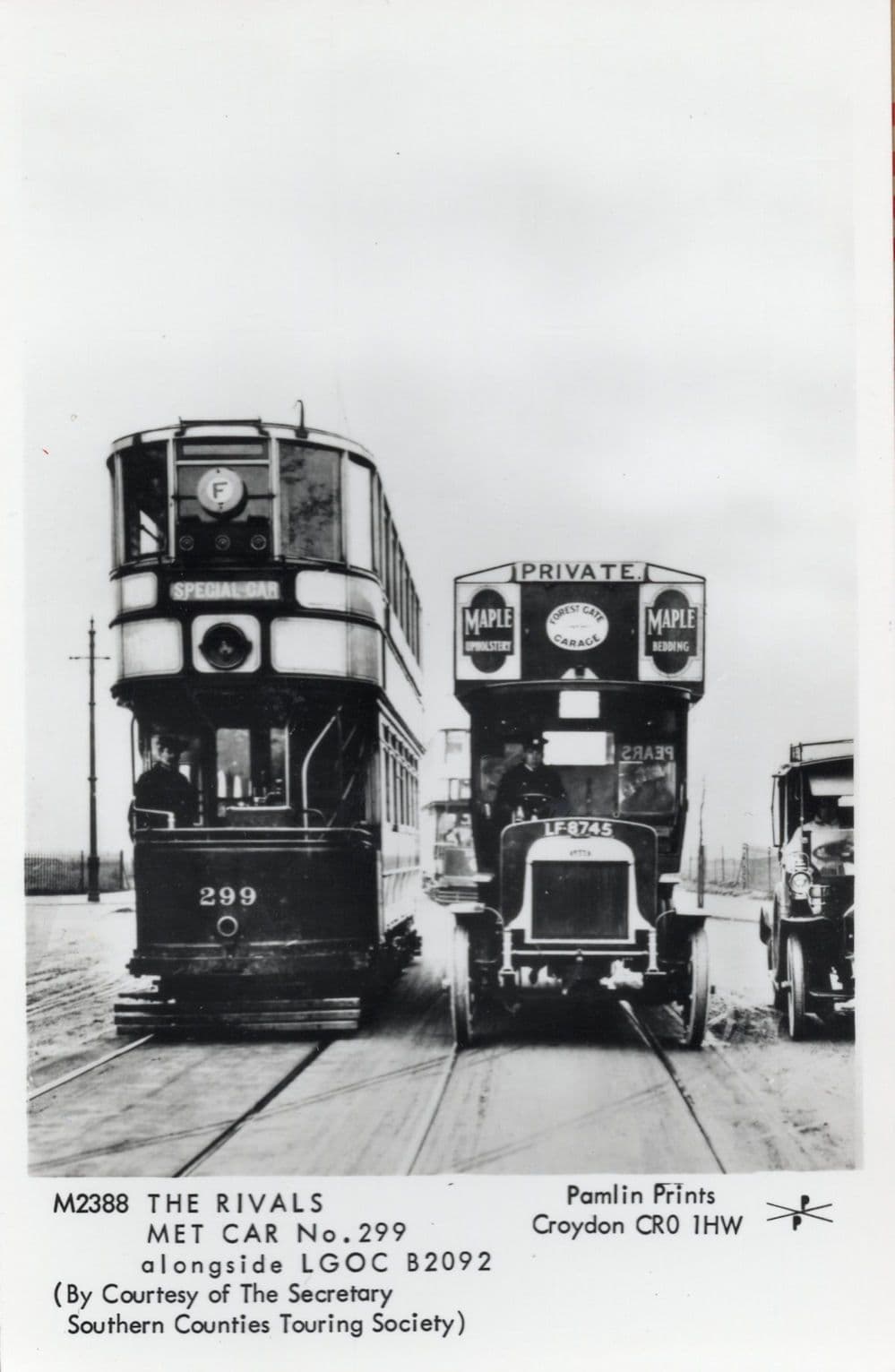 LGOC B2902 Forest Gate Garage Bus Rivals Meet London Photo Postcard
