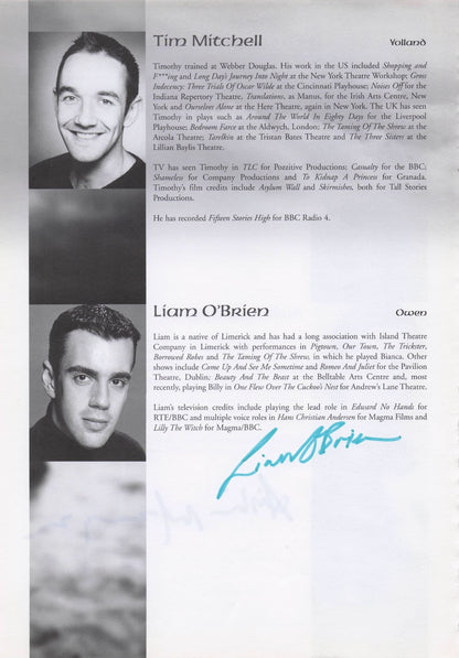 Liam O'Brien Dungeons & Dragons Naruto Persona 3 Hand Signed Theatre Page