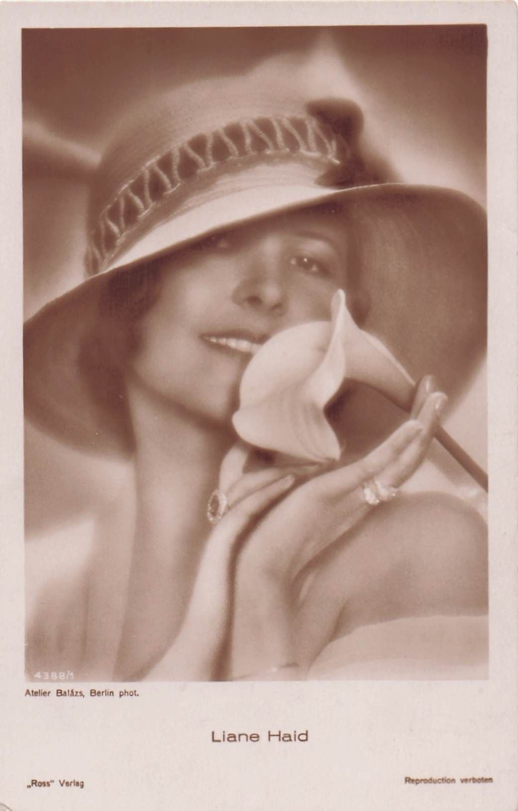 Liane Haid Austria's First Movie Cinema Star Old Real Photo Postcard