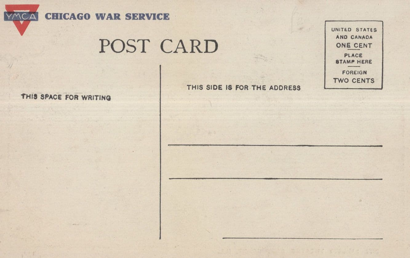 Liberty Theatre Camp Illinois Chicago YMCA Military War Service Postcard