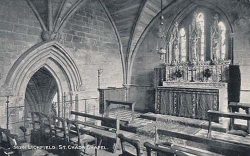 Lichfield St Chaos Church Holy Chapel Interior Antique Postcard